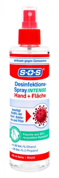 SOS Desinfektionsspray für Hände und Flächen Intense, 250 ml