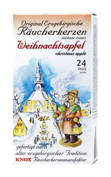 Knox Original Erzgebirgische Räucherkerzen Weihnachtsapfel, 24 er