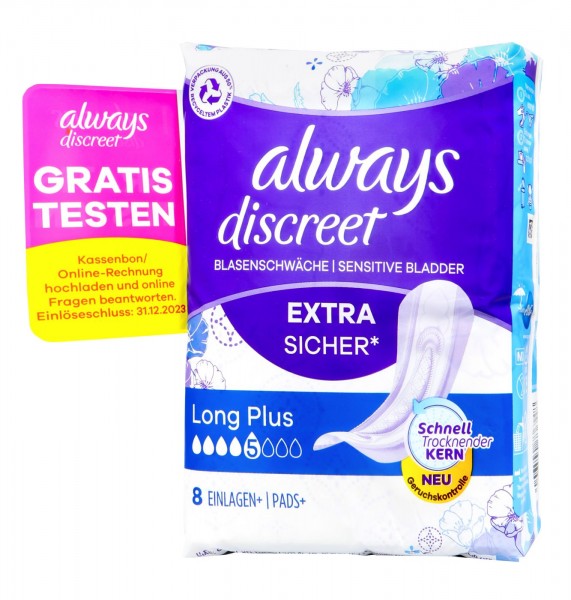 Always discreet Inkontinenz Einlagen long plus, 8 er