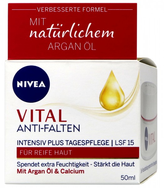 Nivea Vital Antifalten Tagespflege mit Argan Öl LSF15, 50 ml